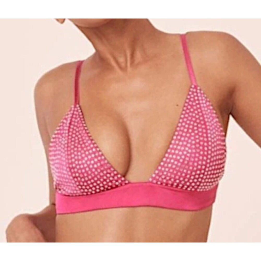 For Love & Lemons Hot Pink Satin Studded Bralette – Size S